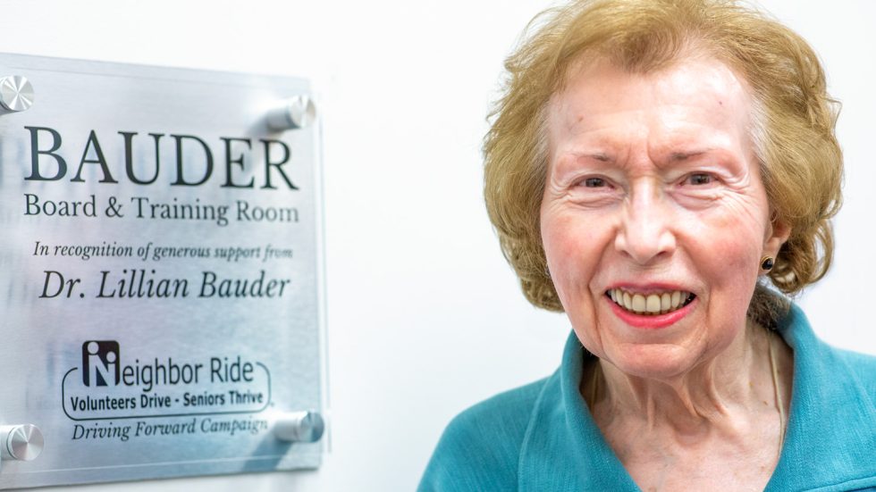 Dr. Lillian Bauder Recognized by NeighborRide