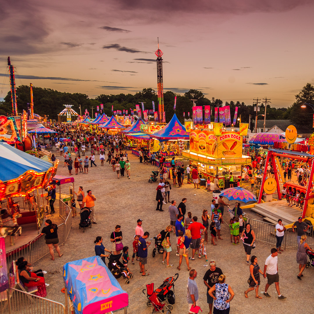 County fair with rides and vendors